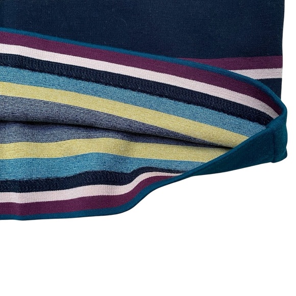 Ann Taylor Factory Petite Striped Pencil Skirt Navy Multicolor 2P - Picture 9 of 10